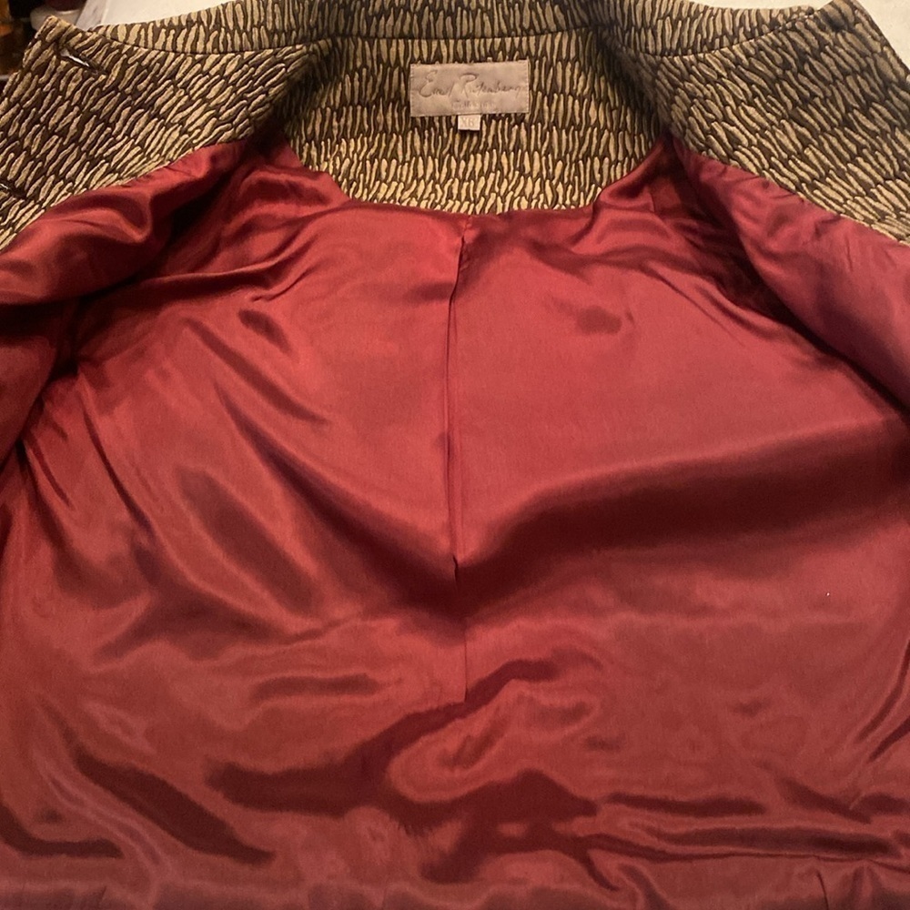 90s Emil Rutenberg Cropped quilted Blazer jacket Padded Shoulder Women XS - Picture 6 of 8